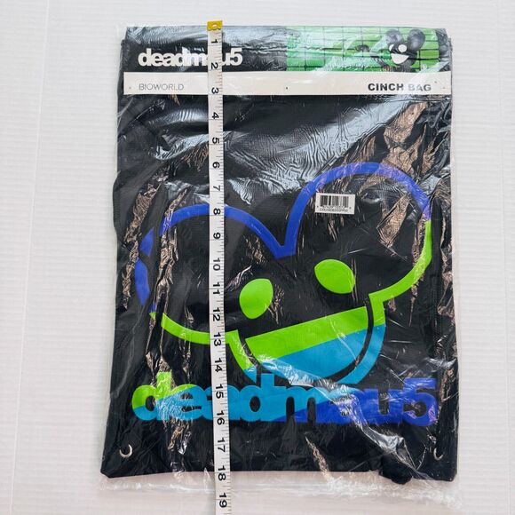 Deadmau5 Bag Cinch Backpack Tote Merch Electronic Music Logo Bioworld Y2K NEW - Picture 7 of 8